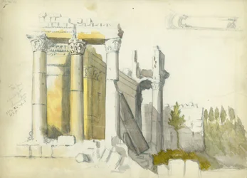 Jupiters tempel, Baalbek (wc og blyant på papir)
